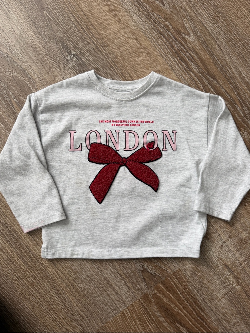 ZARA London Bow Graphic Longsleeve Girls 3T